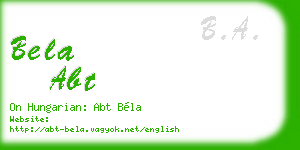 bela abt business card